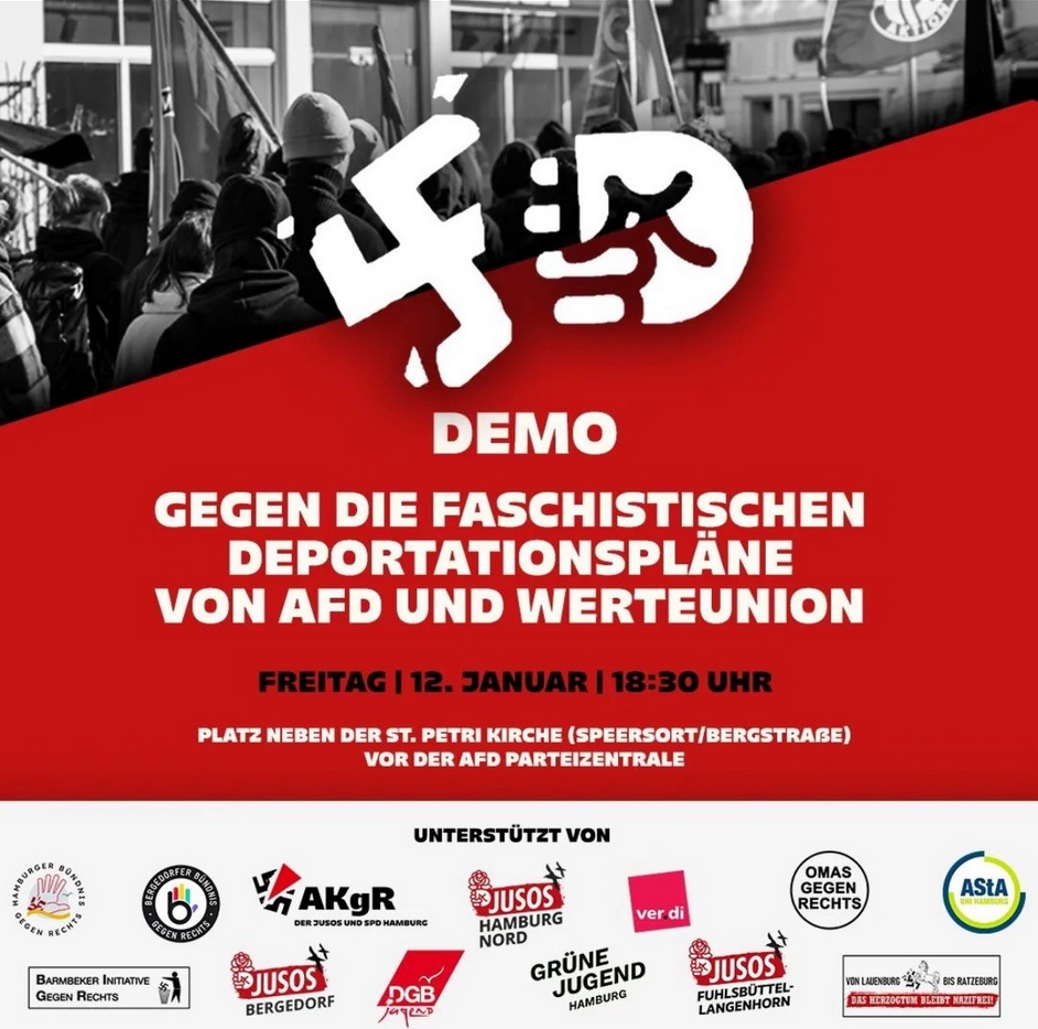 Demo gegen die faschistischen Deportationspläne von AfD und Werteunion